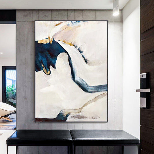 Hand Painted Minimalist Abstract Decorative Painting For Home Wall Decor Hand Painted Oil Painting Thick Texture,31inx47in,No Frame