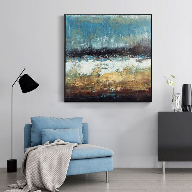 Nordic Style Pure hand-painted Oil Painting Decorative Painting Modern Luxury Light Snow Abstract Mural Paintings Large Murals R31in,No Frame