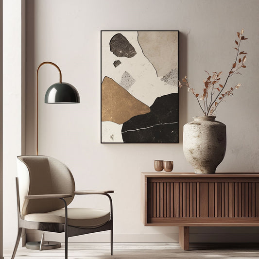 Handpainted Abstract Wall Art Painting Decorative Painting Aisle Corridor Mural Mooring Hanging Paintingwhiteblack1inx47in,No Frame
