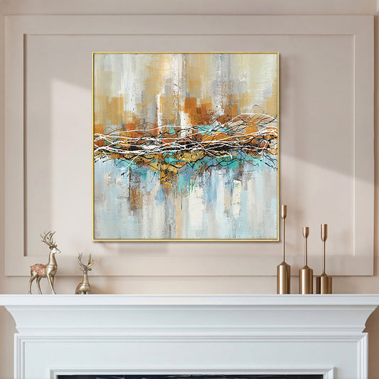 Abstract Canvas Art  Hand Painted Canvas Oil Painting Wall Art Home Living Room Decoration Modern,31inx31in,No Frame