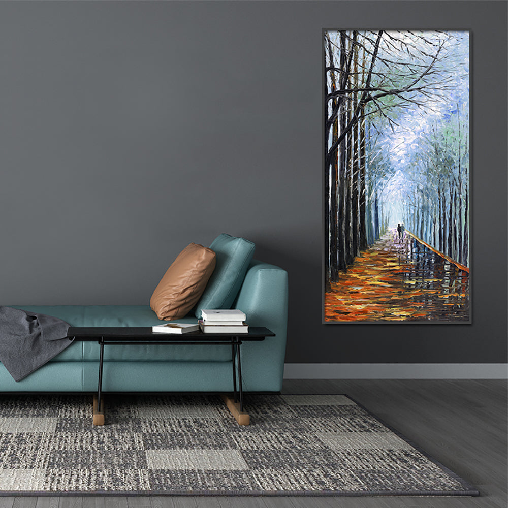 Hand Painted Canvas Oil Painting Abstract Landscape On Canvas Painting Handmade Thick Oil Paintings Mural,27inx54in,No Frame