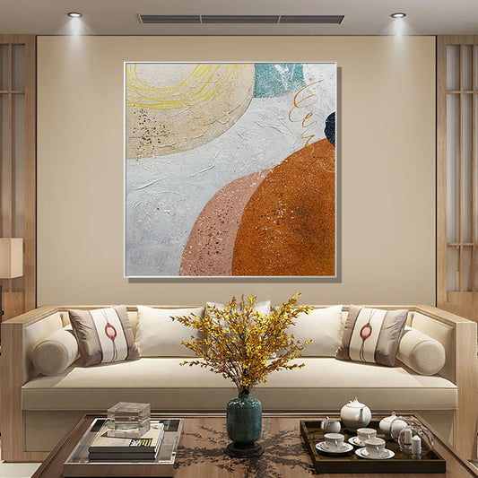 Handmade Texture Acrylic Canvas Craft Art Abstract Oil Paintings Latest Design Wall Hangings Picture Living Room,31inx31in,No Frame