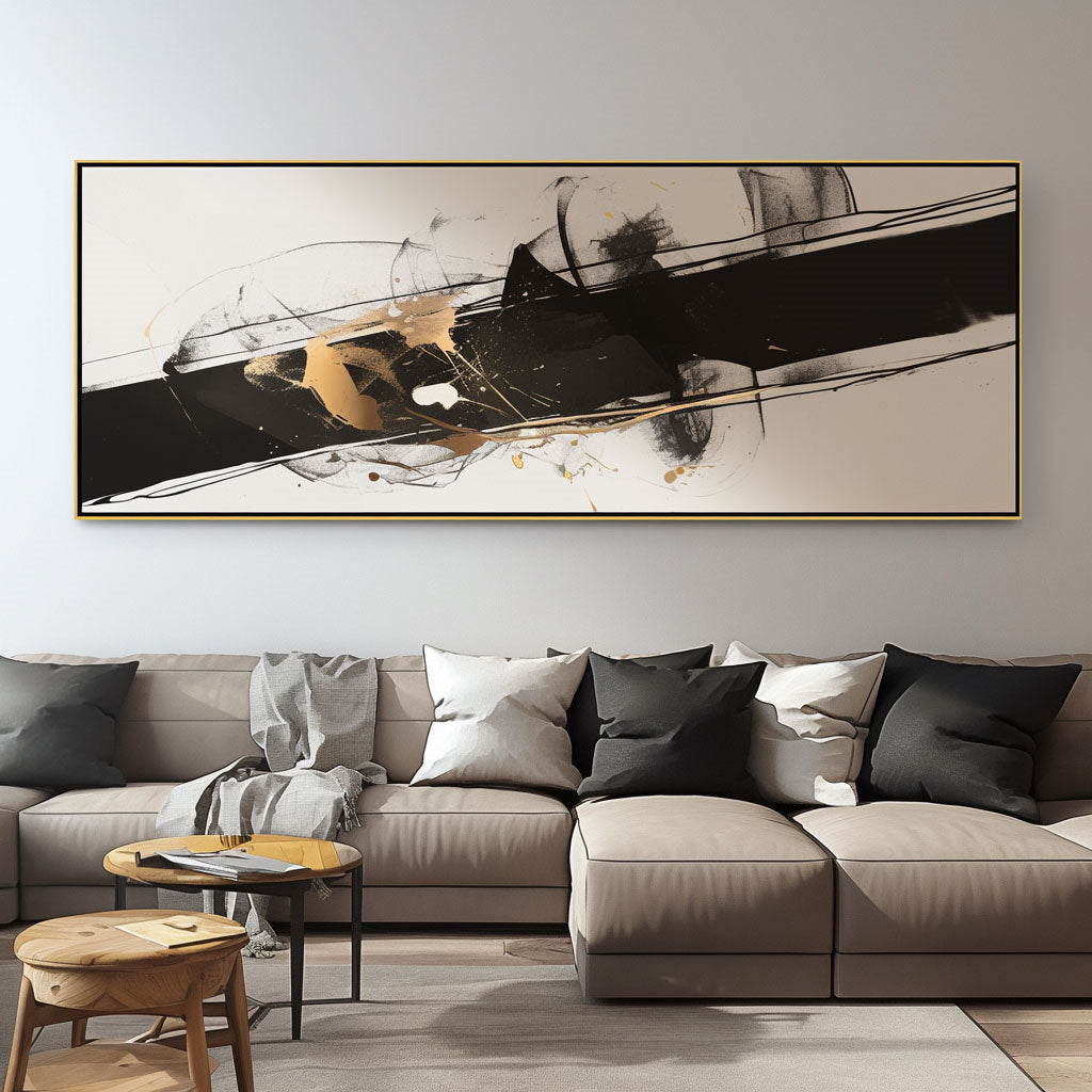 Minimalism Abstract Handmade Oil Painting Modern Home Living Room Decoration Painting,27inx54in,No Frame