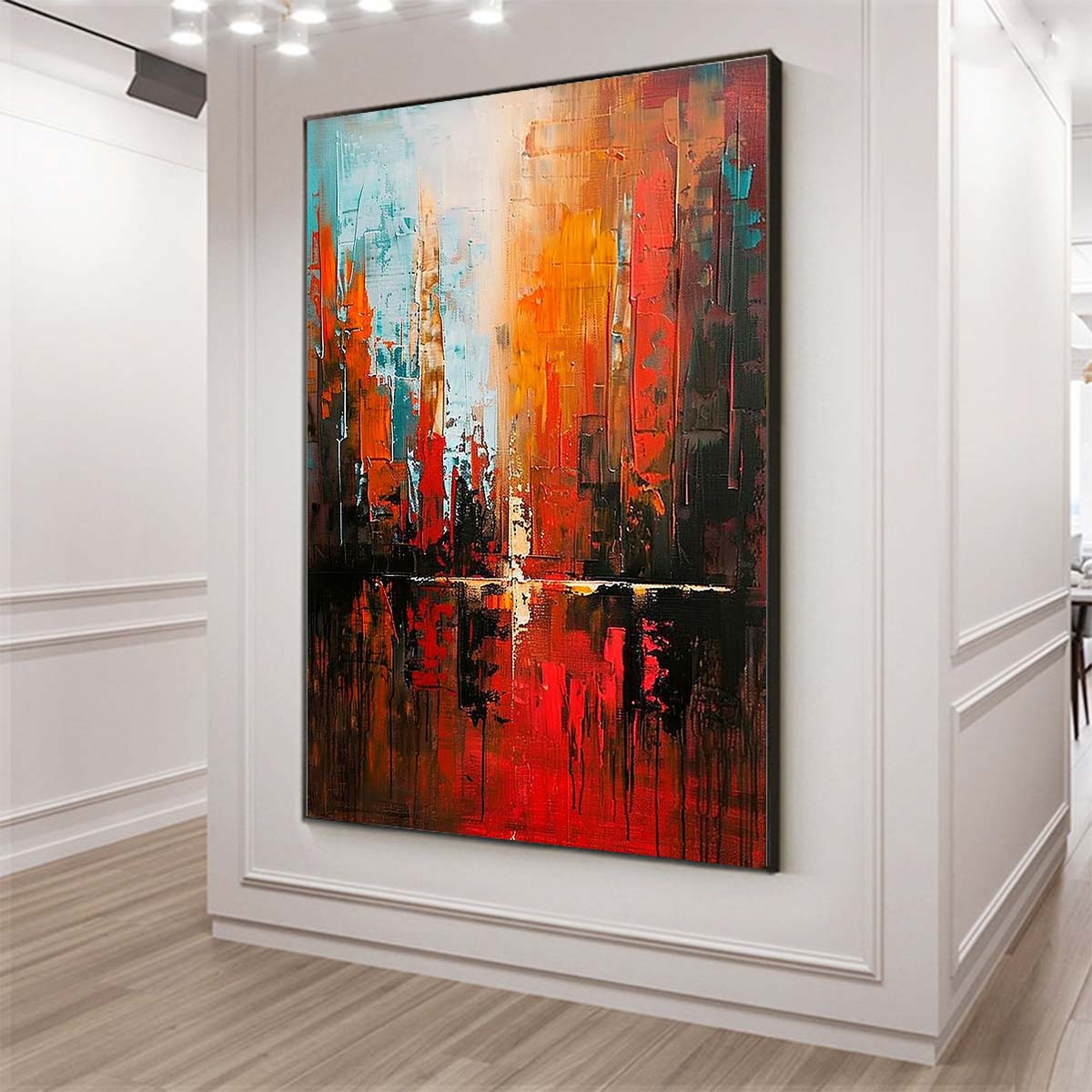 Original creation City Hand painted Oil Painting Canvas Wall Art For Home Living Room Unframed/Rolled #034