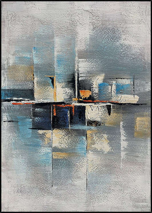 Simple Gray Design Abstract Oil Painting Wall Art Home Decoration Picture Paintings Unframed Cheap Paintings Artwork,31inx47in,No Frame