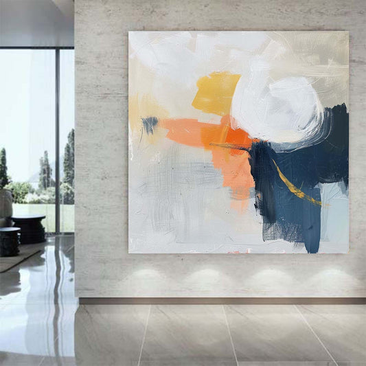 Abstract Handmade Oil Painting Modern Minimalist Home Living Room Decoration Painting,31inx31in,No Frame