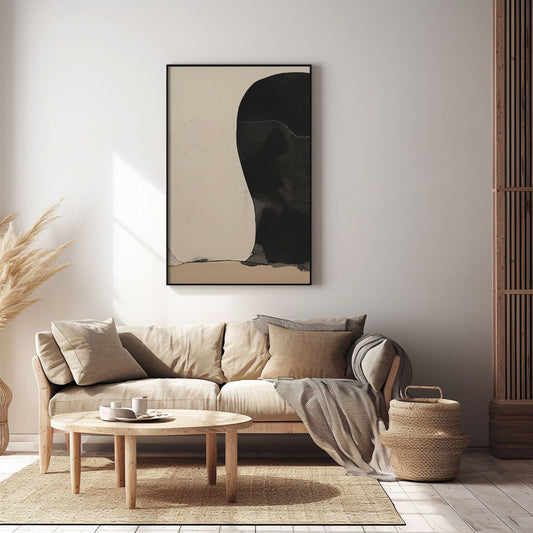 Handpainted Abstract Wall Art Painting Decorative Painting Aisle Corridor Mural Mooring Hanging Painting black 31inx47in,No Frame