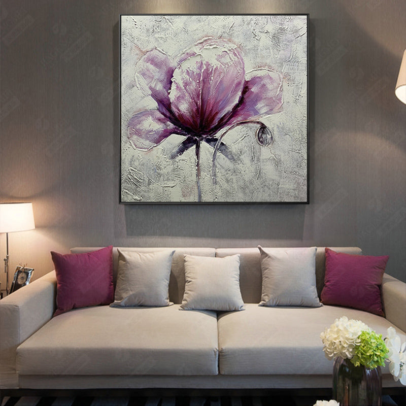 Pure Hand Painted Peony Flower Oil Painting Living Room Hotel Restaurant Decoration Painting Handmade Painting,31inx31in,No Frame
