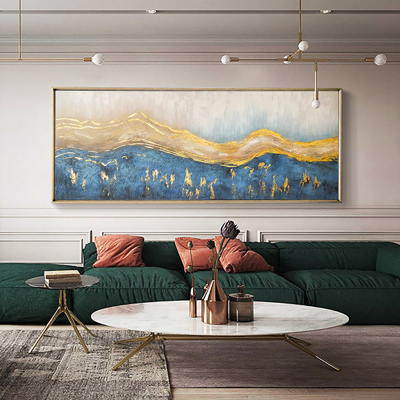 Modern Minimalist Pure hand-painted Oil Painting Abstract Decorative Painting The Living Room Restaurant Wall Light Extravagant 27inx54in,No Frame