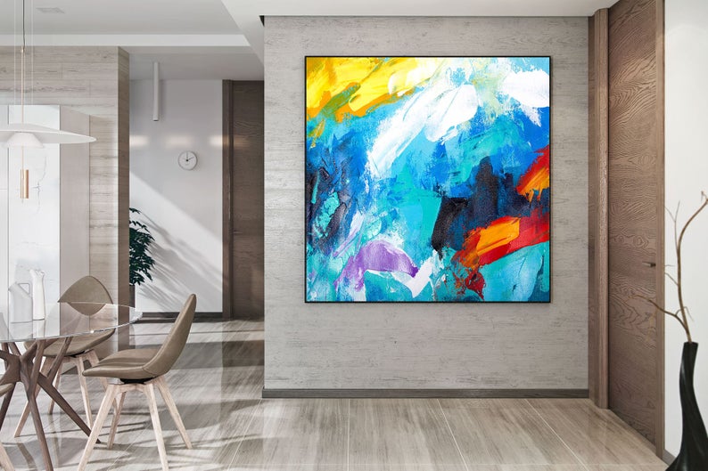 Abstract Painting Master Bedroom Art Living Room Textured Acrylic Painting Entryway Paintings For Home Huge Sizes Artworks31in,No Frame