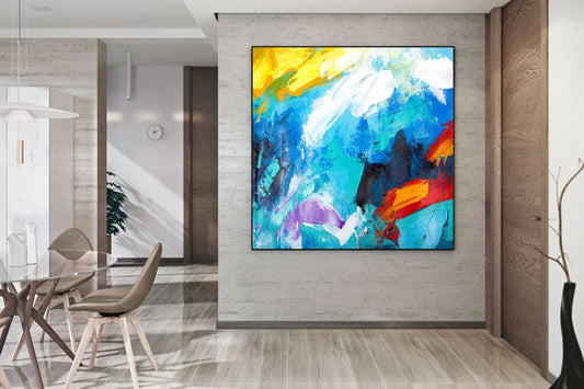 Abstract Painting Master Bedroom Art Living Room Textured Acrylic Painting Entryway Paintings For Home Huge Sizes Artworks31in,No Frame