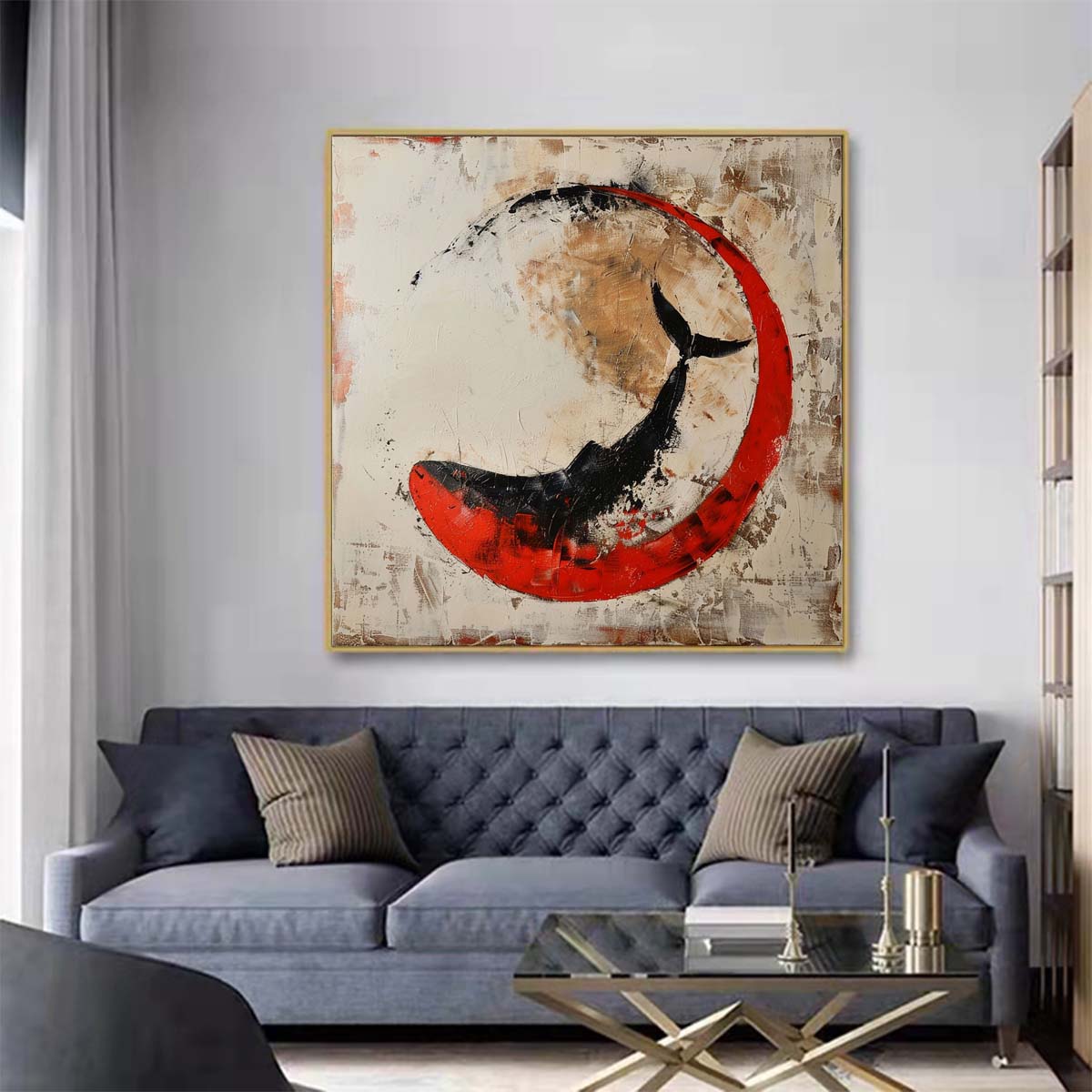 Abstract Handmade Oil Painting Modern Minimalist Home Living Room Decoration Painting,31inx31in,No Frame 1