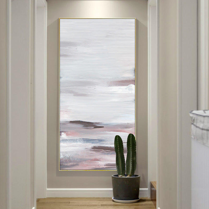 Minimalist Style Decorative Painting Bedroom Painting Corridor Entrance Vertical Hanging Painting Hand-Painted Abstract Pattern27inx54in,No Frame