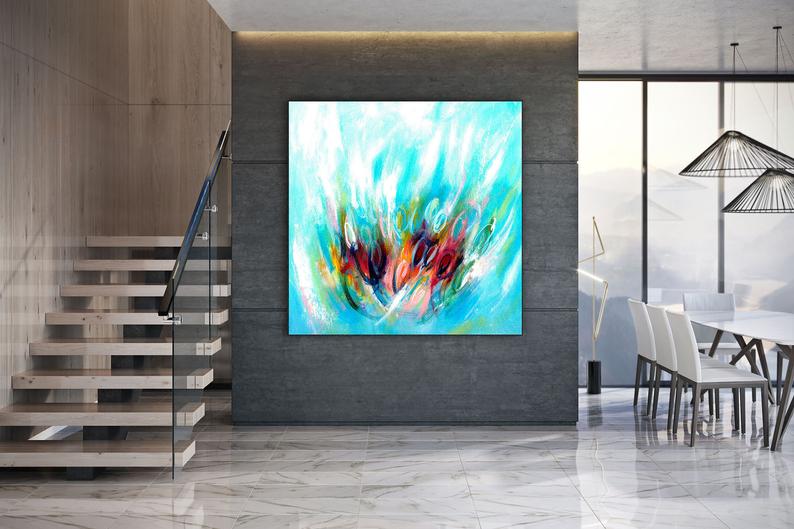LargeAbstractPaintingWallArtDecorExtraLargeWall-ArtOriginalPaintingsOnCanvasOfficeDecor   31in,No Frame
