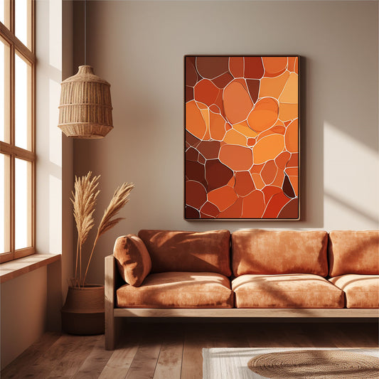 Handpainted Abstract Wall Art Painting Decorative Painting Aisle Corridor Mural Mooring Hanging Paintingorange1inx47in,No Frame