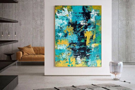 Abstract Art Painting Contemporary Art Dine Room Wall Art Extra Large Wall Art Modern Painting Custom Art Large Canvas Art31in,No Frame