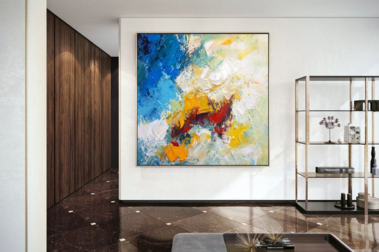 Handmade Abstract Painting On Canvas Extra Large Wall Art Bathroom Wall Art Modern Wall Art Large Artwork Canvas Art Home Decor31in,No Frame