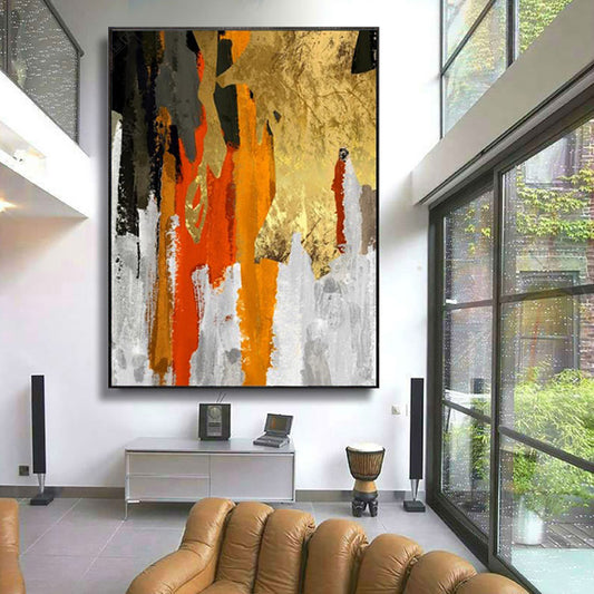 Abstract Oil Paintings On Canvas Handmade Golden Painting Hand Painted Home Decoration Modern Wall Art Canvas