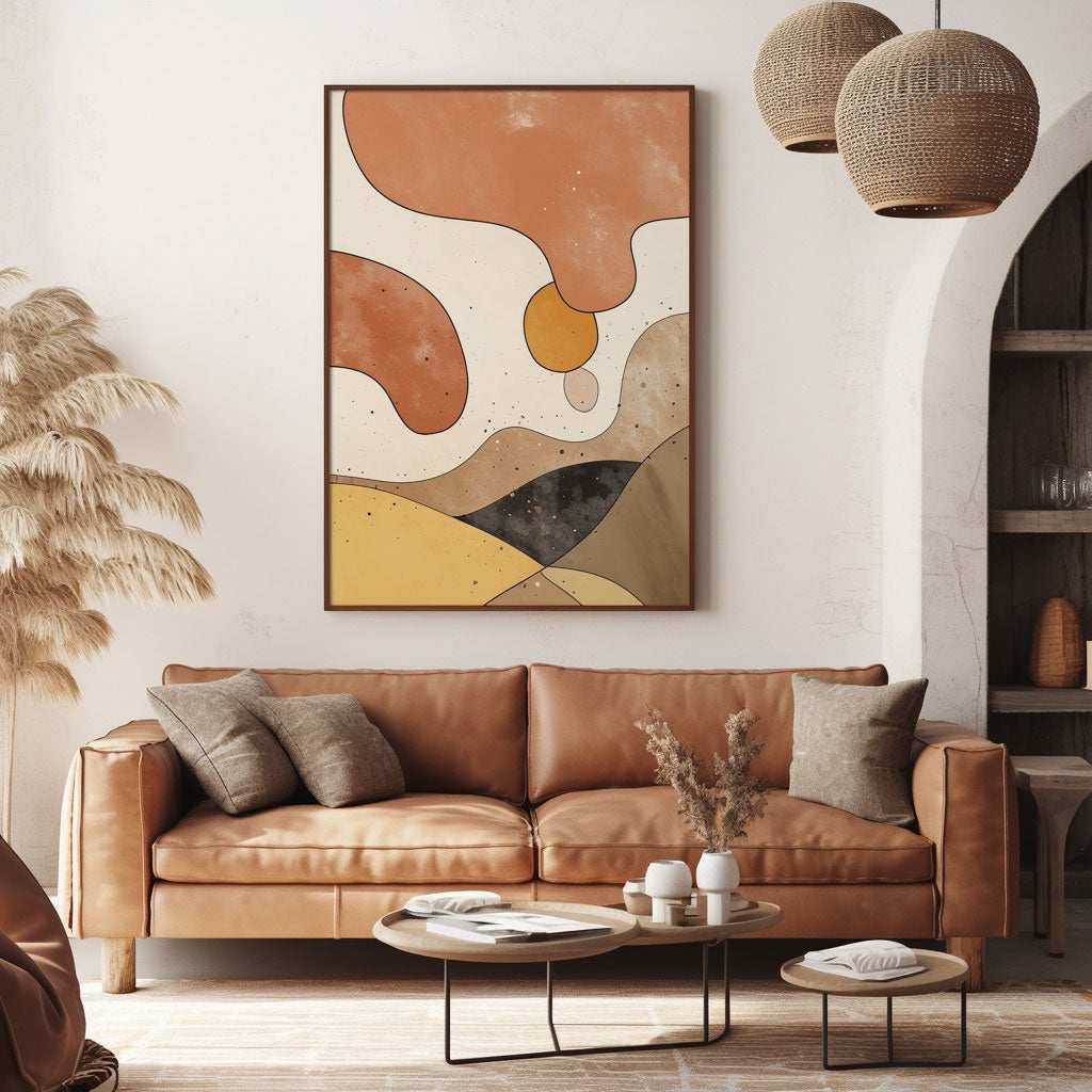 Handpainted Abstract Wall Art Painting Decorative Painting Aisle Corridor Mural Mooring Hanging Paintingblackorangeyellow1inx47in,No Frame
