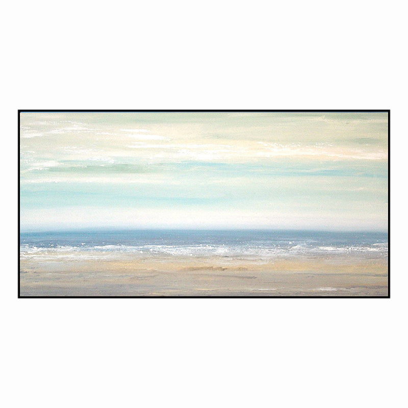 Northern European-Style Hand-Painted Abstract Oil Painting Minimalist Modern Sky Realm Scenery Decorative Painting American-Styl27inx54in,No Frame