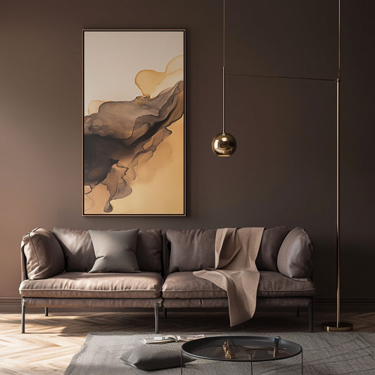 Minimalism Abstract Handmade Oil Painting Modern Home Living Room Decoration Painting,27inx54in,No Frame