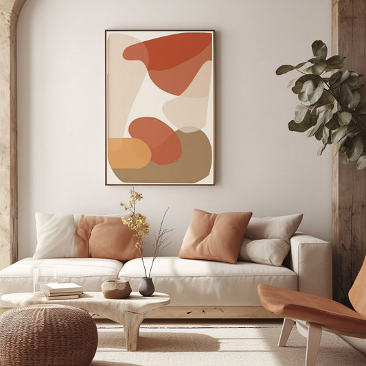 Handpainted Abstract Wall Art Painting Decorative Painting Aisle Corridor Mural Mooring Hanging Painting orange white 31inx47in,No Frame