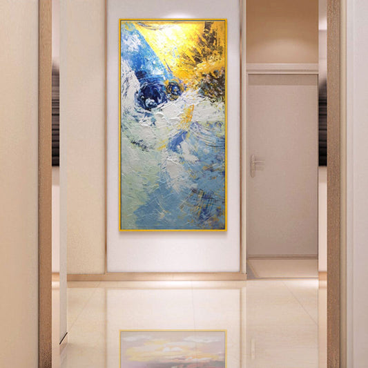 Wall Art Hand painted Oil Painting Decorative Painting Vertical Manual Abstract Oil Painting Finished Product Custom,27inx54in,No Frame