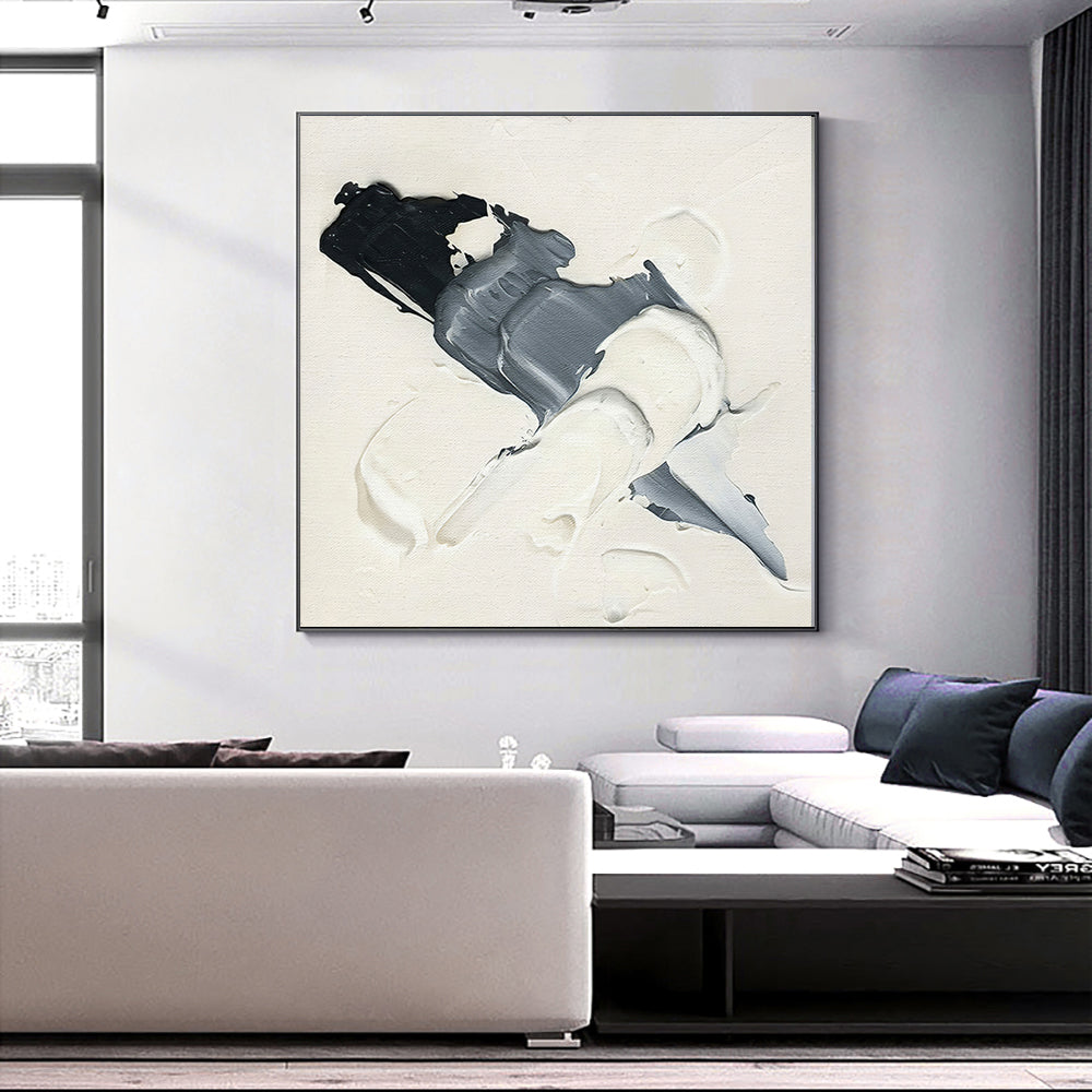 Modern Abstract Three dimensional Painting Art Handmade Oil Painting Canvas Painting Wall Picture Artwork Living Room,31inx31in,No Frame