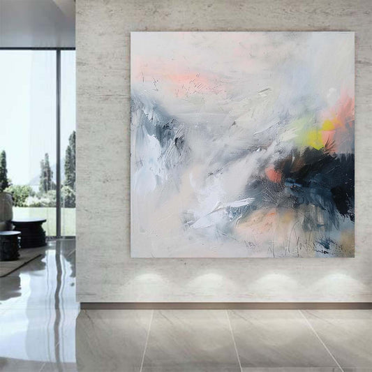 Abstract Handmade Oil Painting Modern Minimalist Home Living Room Decoration Painting,31inx31in,No Frame