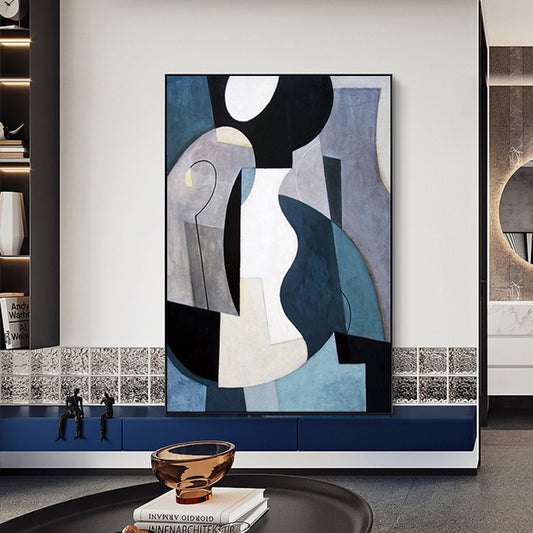 Living Room Abstract Decorative Painting American Light Luxury Hand painted Oil Painting Simple Nordic Aisle Corridor,31inx47in,No Frame