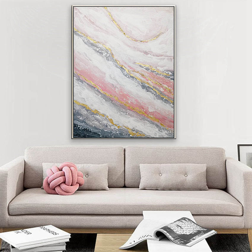 Large Decorative Sheets Wall Abstract Pictures Hand Painted Wall Art Home Decorative Paintings Office Decoration Room,31inx47in,No Frame