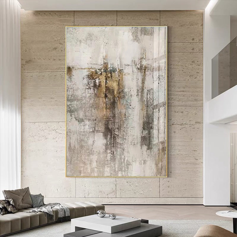 Modern Light Luxury Living Room Decoration Painting New Chinese Style Sofa Background Wall Hand Painted Abstract,31inx47in,No Frame
