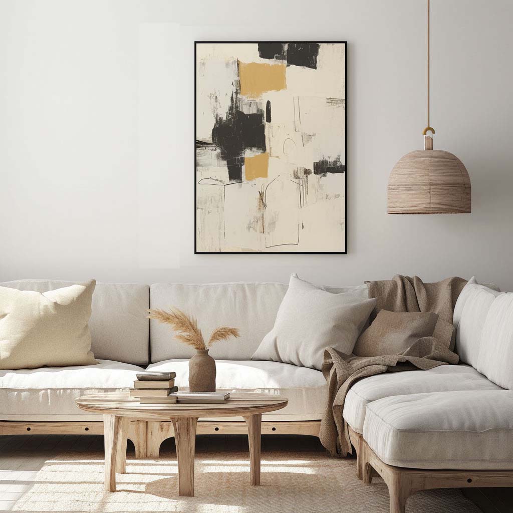Handpainted Abstract Wall Art Painting Decorative Painting Aisle Corridor Mural Mooring Hanging Paintingblack1inx47in,No Frame