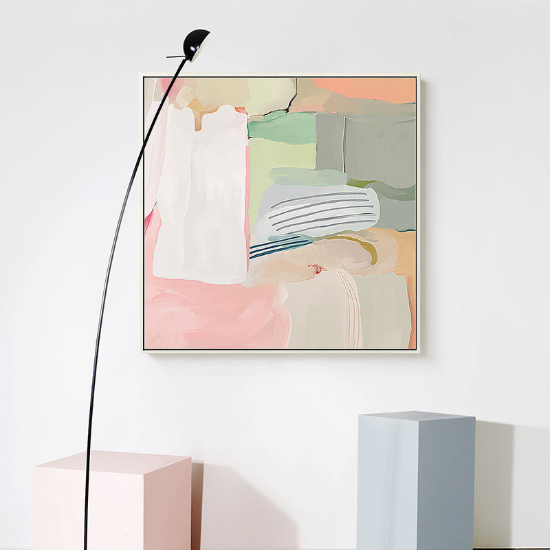 Matson Mappings Modern Minimalist Pink Abstract Painting Sofa Background Decorative Painting Northern European-Style Living Room31in,No Frame