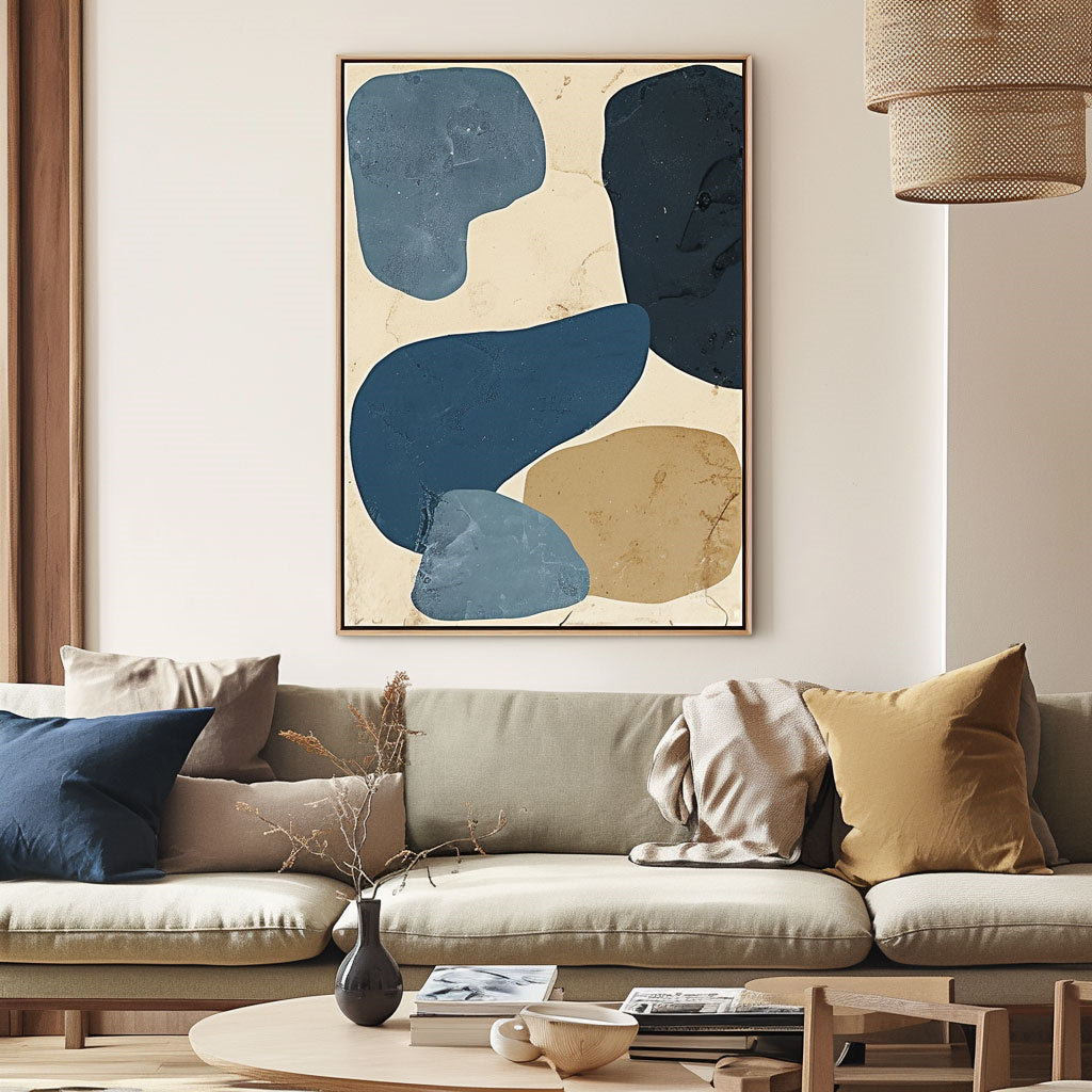 Handpainted Abstract Wall Art Painting Decorative Painting Aisle Corridor Mural Mooring Hanging Paintingblue1inx47in,No Frame