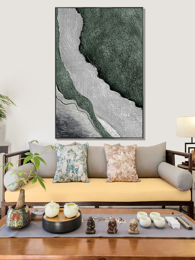 New Arrival Line Texture Abstract Art Oil Paintings On Canvas Quality Artwork Modern Kitchen Wall Decoration,31inx47in,No Frame
