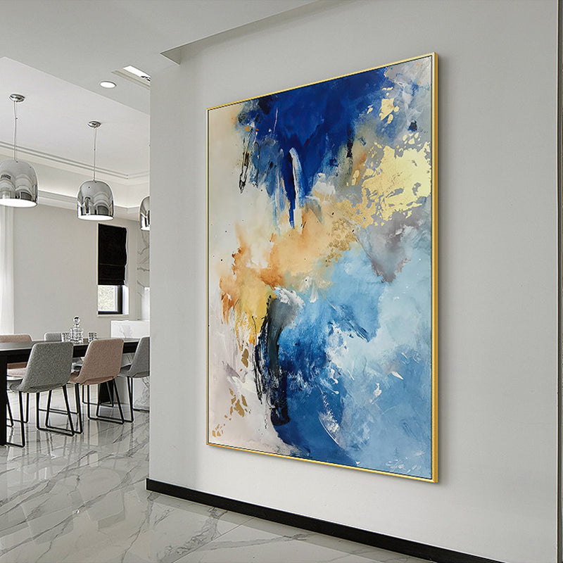 Golden Foil Abstract Design Oil Painting Wall Art Picture  Hand Drawn Canvas Wall Art Hot ,31inx47in,No Frame