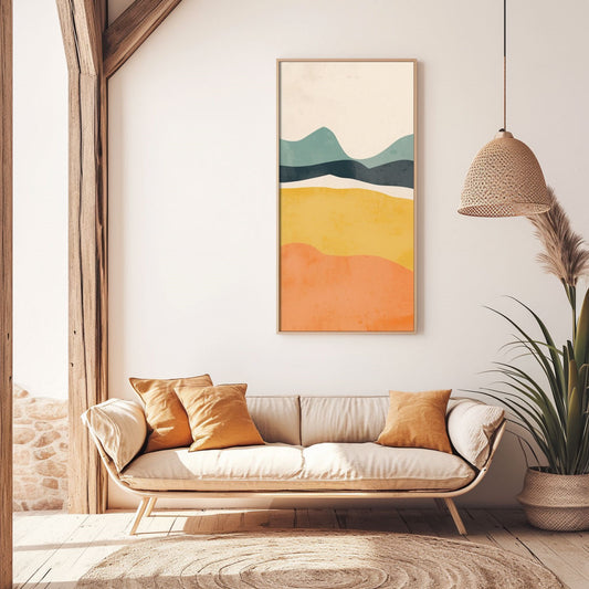 Minimalism Abstract Handmade Oil Painting Modern Home Living Room Decoration Painting,27inx54in,No Frame