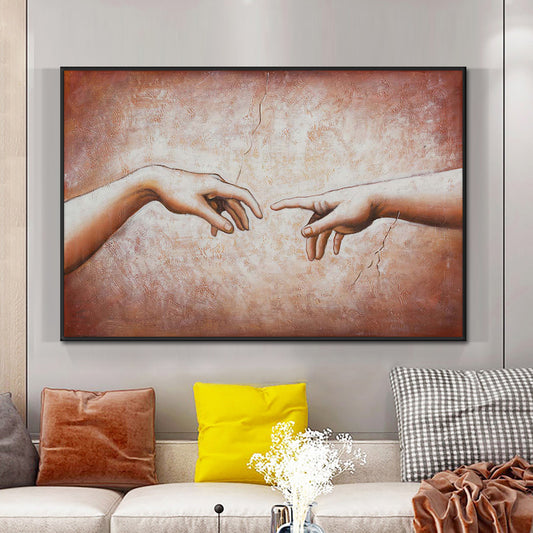 Abstract Romantic Hand With Hand Canvas Painting  Hand Painted Wall Art Poster Picture For Couples,27inx54in,No Frame