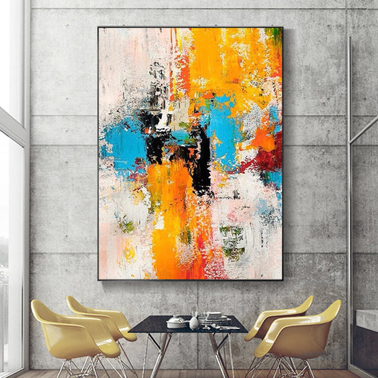Large Hand painted Oil Painting Abstract Art Hanging Painting Nordic Mural Living Room Background Wall Decorative,31inx47in,No Frame