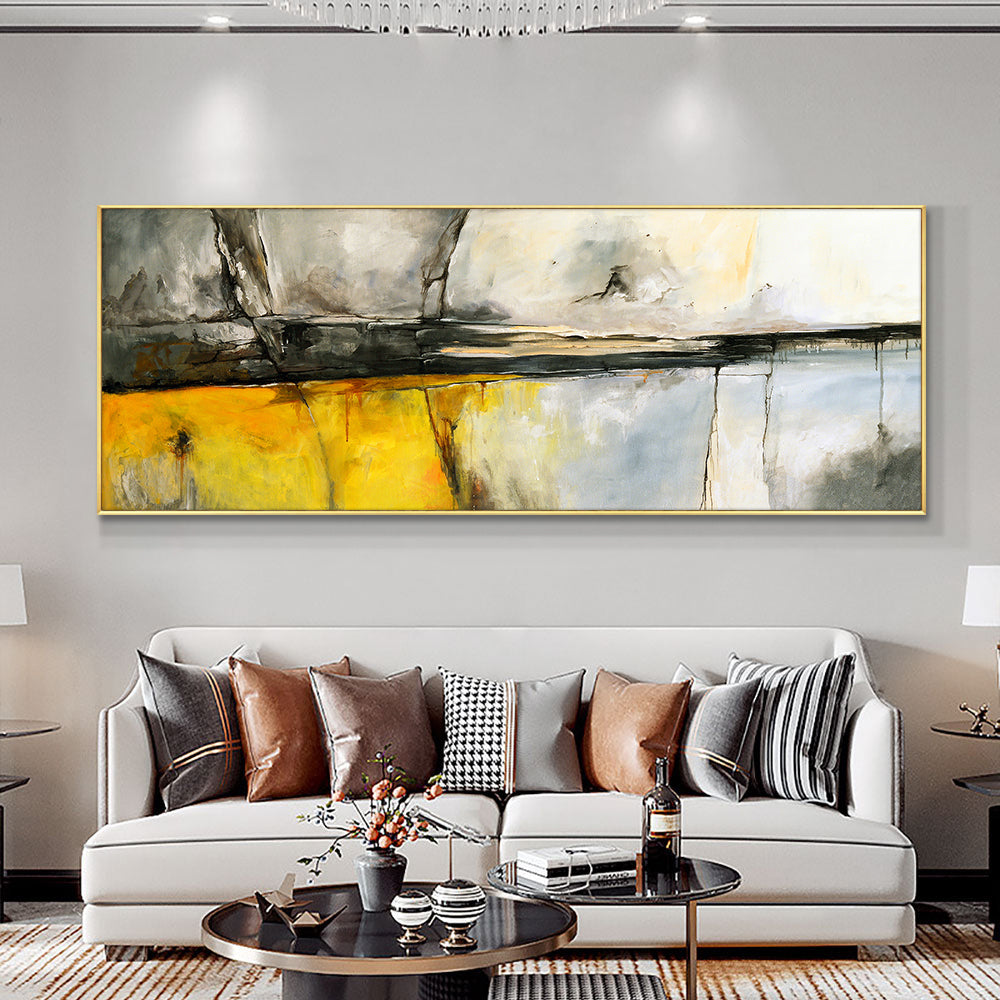 Hand Painted Abstract Oil Painting Beautiful Landscape Art Pictures On Canvas For Home Decor Modern Wall,27inx54in,No Frame