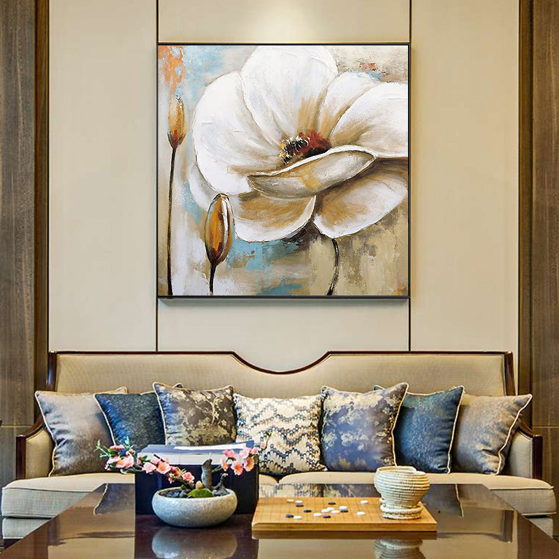 Pure hand-painted Oil Painting Abstract Modern Floral Decoration E Room Restaurant Entrance Hallway Light Luxury Custom Mural Pa31in,No Frame