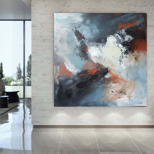 Abstract Handmade Oil Painting Modern Minimalist Home Living Room Decoration Painting,31inx31in,No Frame