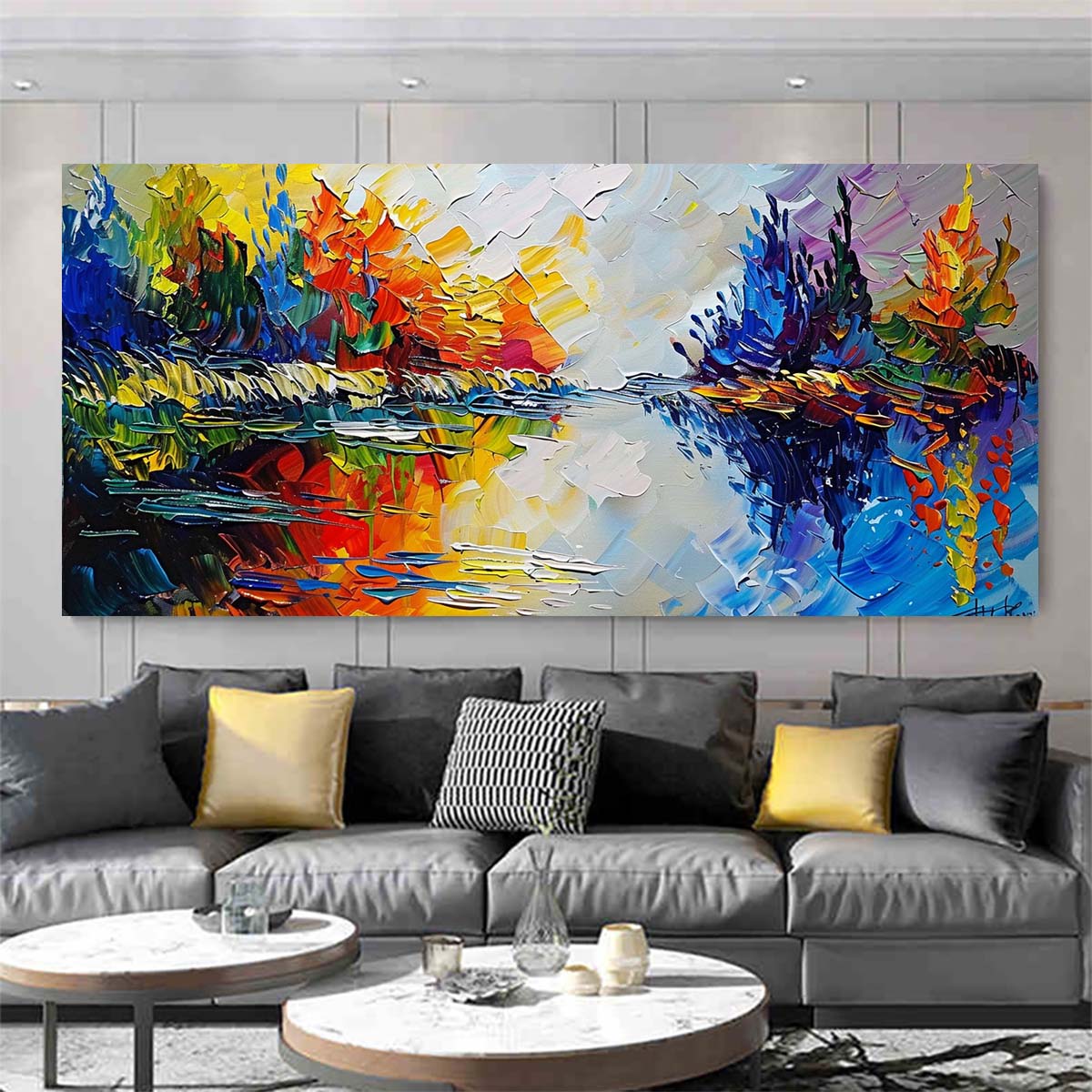 Original creation Landscape Hand painted Oil Painting Canvas Wall Art For Home Living Room Unframed/Rolled #038