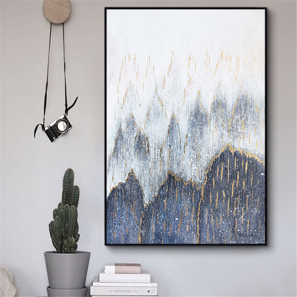 Abstract Mountain  Hand Painted Oil Paintings On Canvas Handmade Wall Art Landscape Pictures For Living Room,31inx47in,No Frame