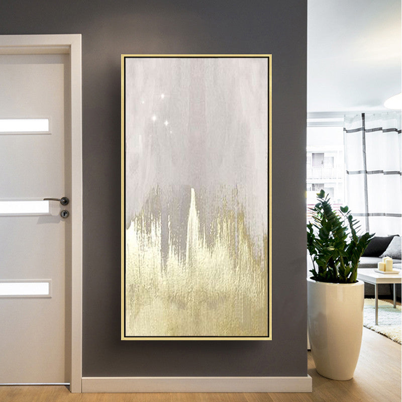 Large Wall Art Gold Abstract Painting Canvas Painting Contemporary Canvas Art Hand Painted Modern Wall Decor Poster27inx54in,No Frame