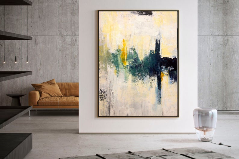 Modern Wall Art Painting On Canvas Apartment Decor Living Room Wall Art Extra Large Wall Art Abstract Painting Artwork31in,No Frame