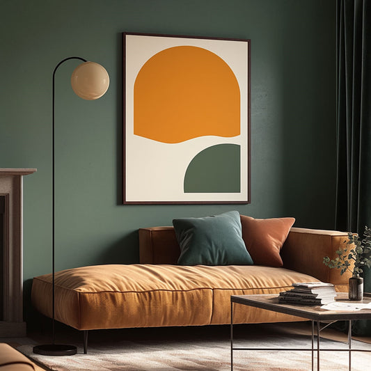 Handpainted Abstract Wall Art Painting Decorative Painting Aisle Corridor Mural Mooring Hanging Painting yellow green 31inx47in,No Frame