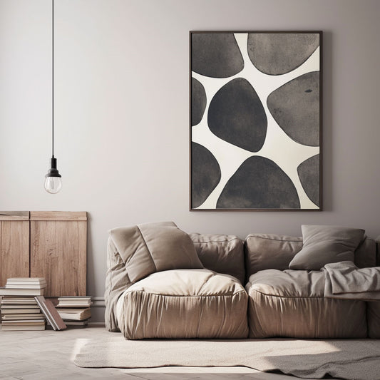 Handpainted Abstract Wall Art Painting Decorative Painting Aisle Corridor Mural Mooring Hanging Painting black 31inx47in,No Frame