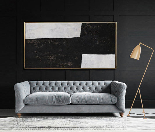 Horizontal Modern Art, Hand Painted Painting on Canvas, Art Abstract Art, Modern Wall Art Canvas Painting27inx54in,No Frame